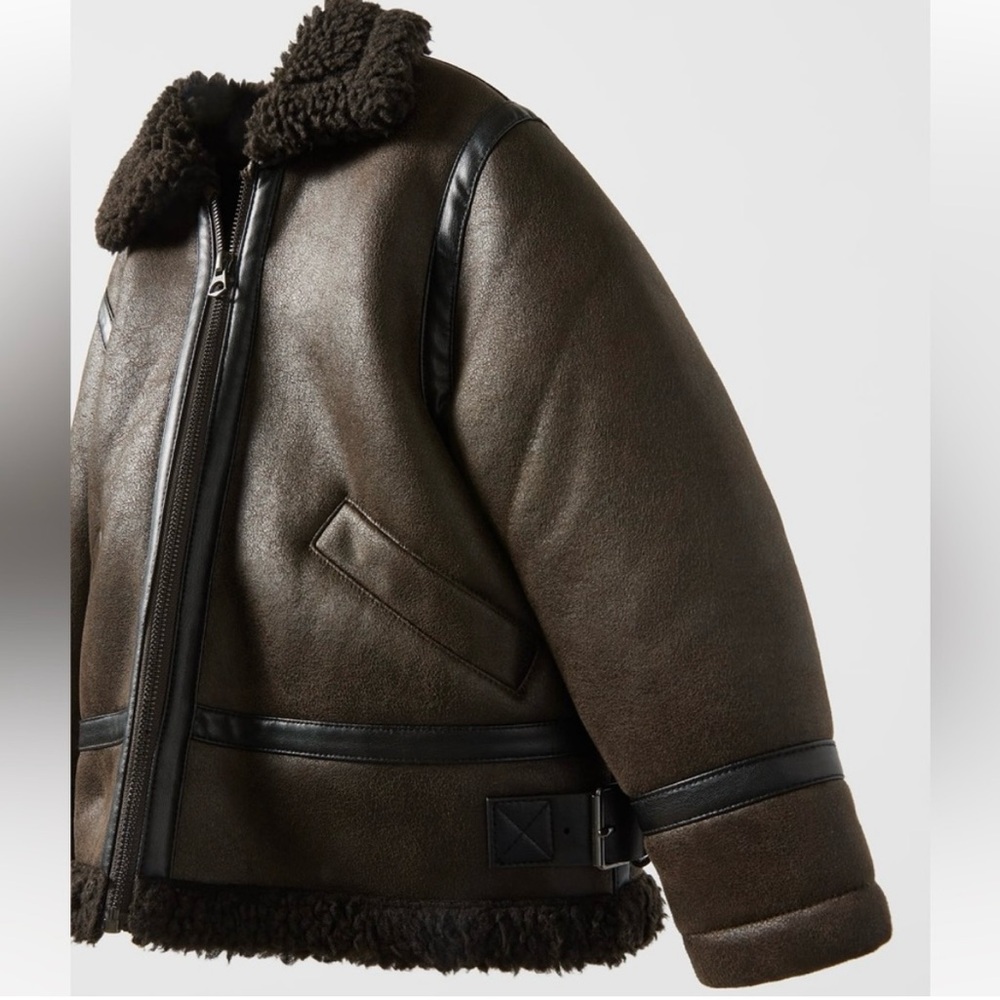 Kids - Double sided faux shearling coat